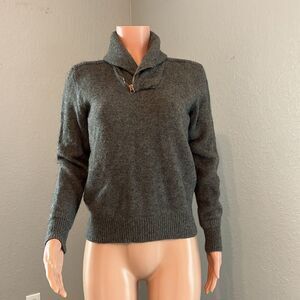 POLO RALPH LAUREN Men’s Italian 100% LambsWool 1/4 Zip grey Sweater Small #26